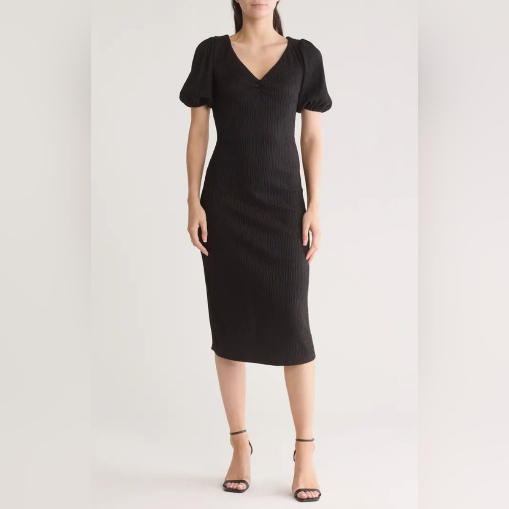 Lush Plissé Tie-Back Body-Con Dress